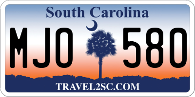 SC license plate MJO580