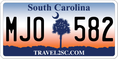SC license plate MJO582