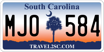 SC license plate MJO584