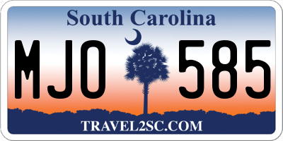 SC license plate MJO585
