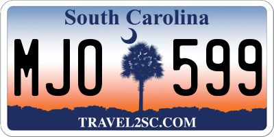 SC license plate MJO599