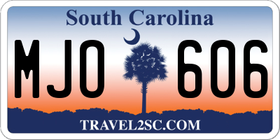 SC license plate MJO606