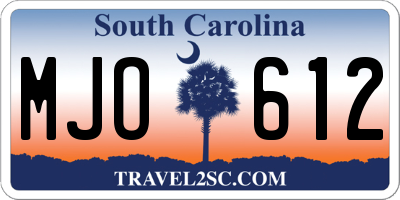 SC license plate MJO612