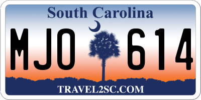 SC license plate MJO614