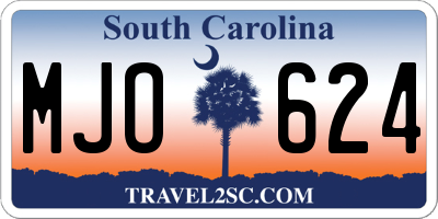 SC license plate MJO624