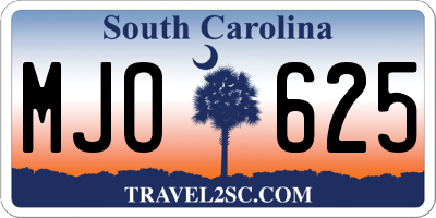 SC license plate MJO625