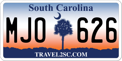SC license plate MJO626
