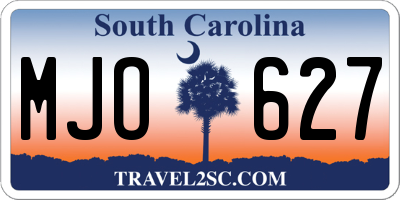 SC license plate MJO627