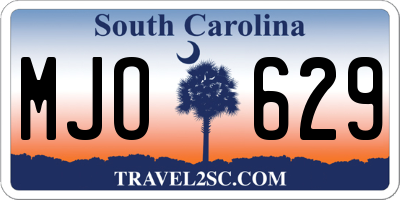 SC license plate MJO629