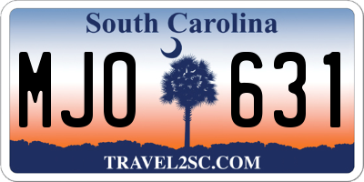 SC license plate MJO631