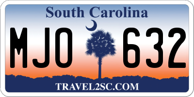SC license plate MJO632