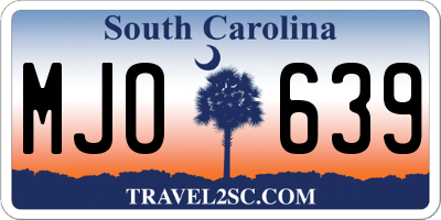 SC license plate MJO639