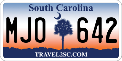 SC license plate MJO642