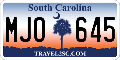 SC license plate MJO645