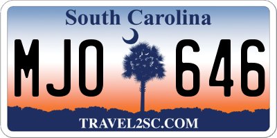 SC license plate MJO646