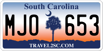 SC license plate MJO653