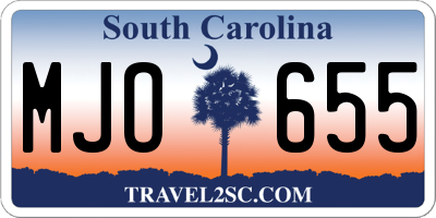 SC license plate MJO655