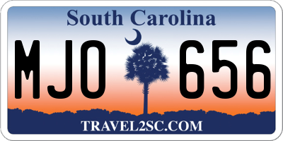 SC license plate MJO656
