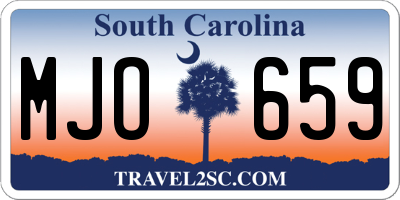 SC license plate MJO659