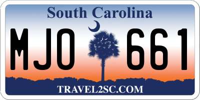 SC license plate MJO661