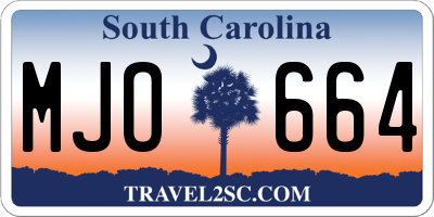 SC license plate MJO664