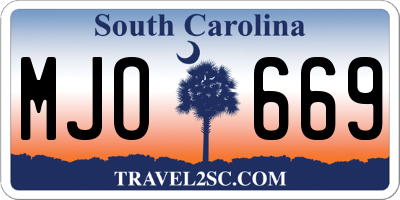 SC license plate MJO669