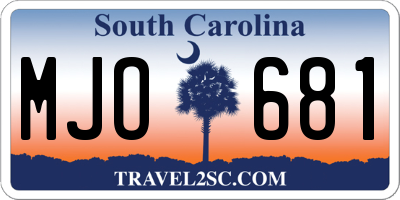 SC license plate MJO681