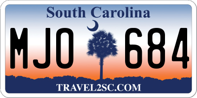 SC license plate MJO684