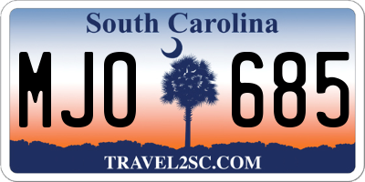 SC license plate MJO685