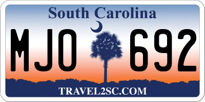 SC license plate MJO692