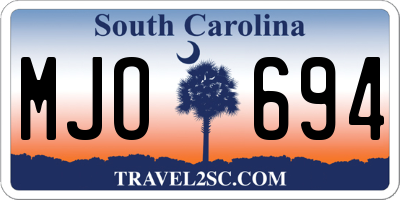SC license plate MJO694