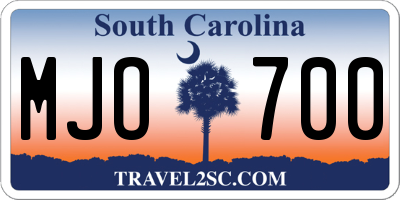SC license plate MJO700