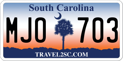SC license plate MJO703