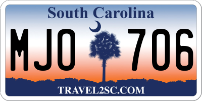 SC license plate MJO706