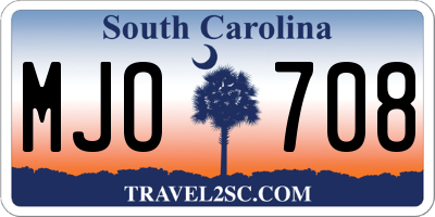 SC license plate MJO708