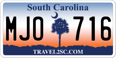 SC license plate MJO716