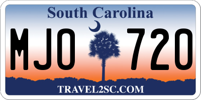 SC license plate MJO720