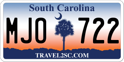 SC license plate MJO722