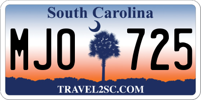 SC license plate MJO725