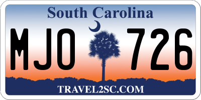 SC license plate MJO726