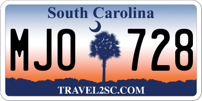 SC license plate MJO728