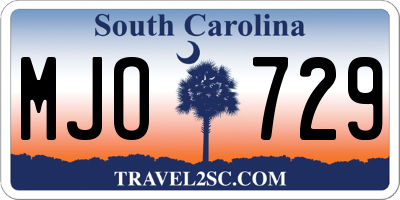 SC license plate MJO729