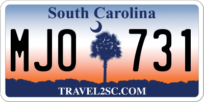 SC license plate MJO731