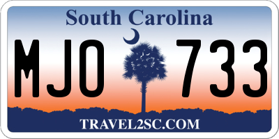 SC license plate MJO733