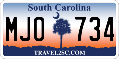 SC license plate MJO734