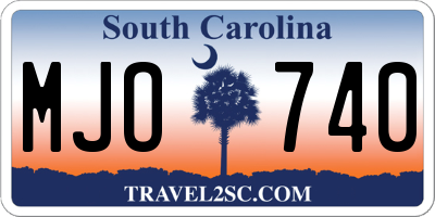 SC license plate MJO740