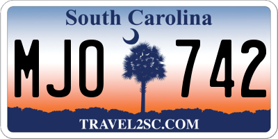 SC license plate MJO742