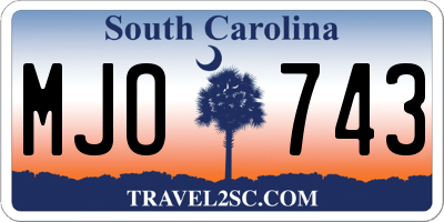 SC license plate MJO743