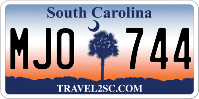 SC license plate MJO744