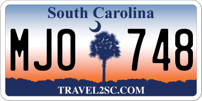 SC license plate MJO748